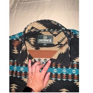 Southwestern Mens Outback Trading Co‎ Charlie Henley Large Black Fleece Pullover